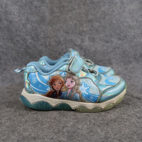 Frozen Shoes Kids Toddler 9 Casual Sneakers Anna Elsa Disney Characters Easy On - Picture 1 of 12